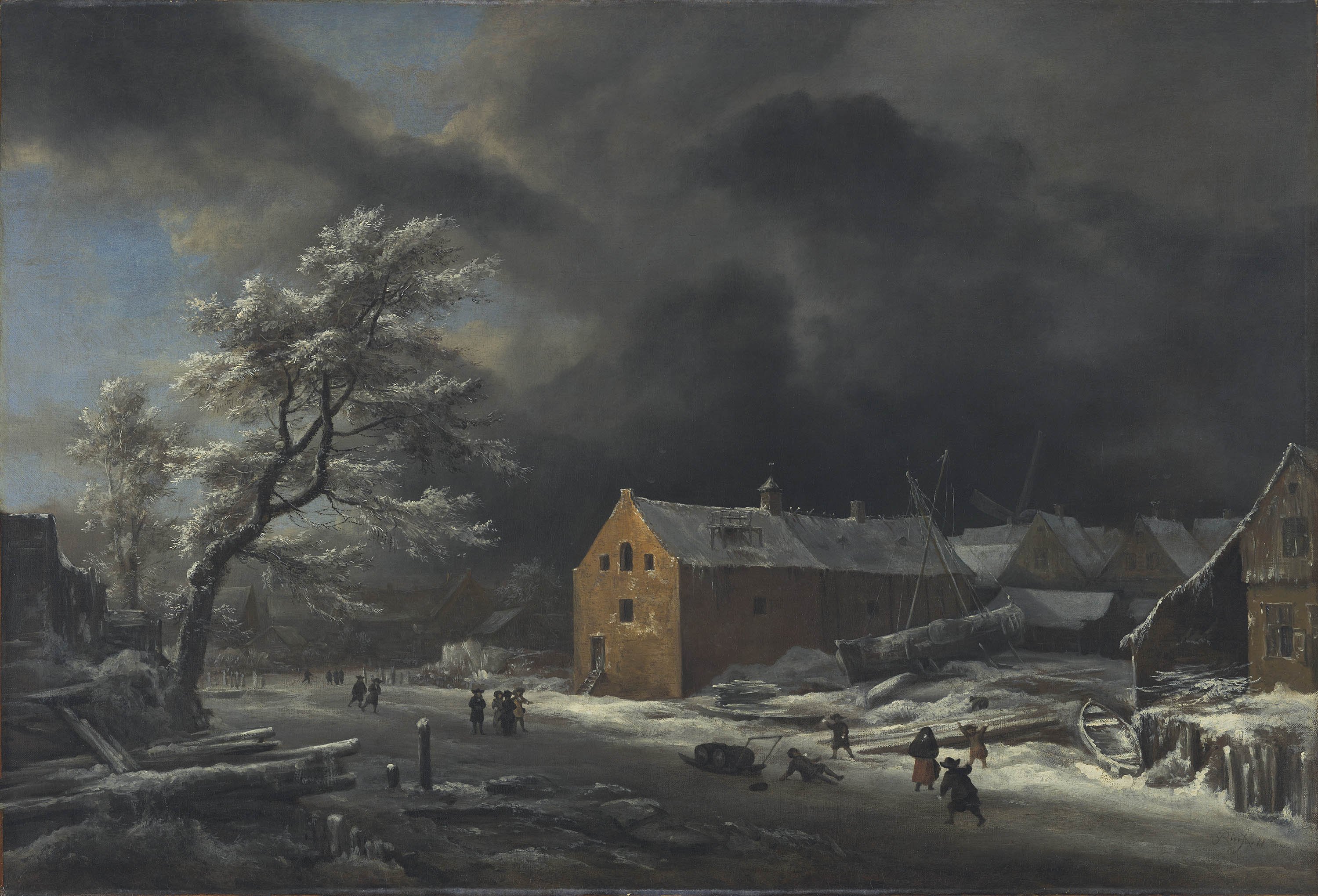 Winter Landscape - Ruisdael, Jacob Isaacksz. van. Museo Nacional